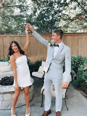Beautiful White Mini Homecoming Dress HZ1023
